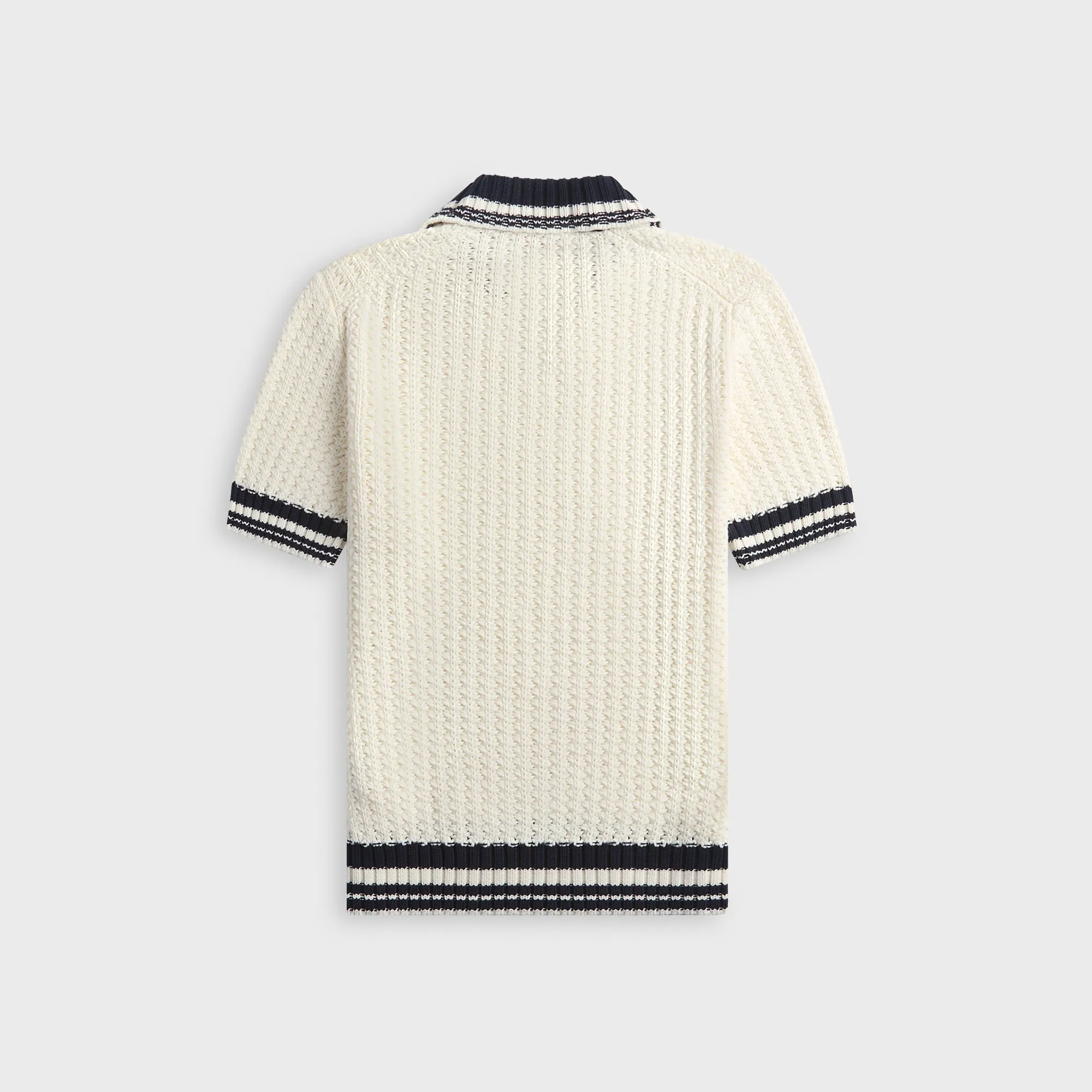 Orlebar Brown Swift Knitted Crochet Polo Shirt - White Sand / Night Iris sold by Kith product image thumbnail 2