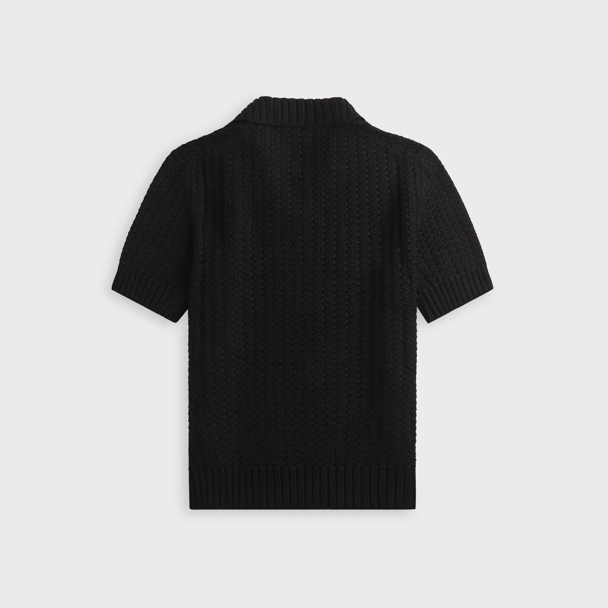Orlebar Brown Swift Knitted Crochet Polo Shirt - Black sold by Kith product image thumbnail 2