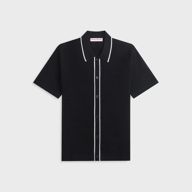 Orlebar Brown Roddy Button-Thru Shirt - Night Iris / Cloud sold by Kith
