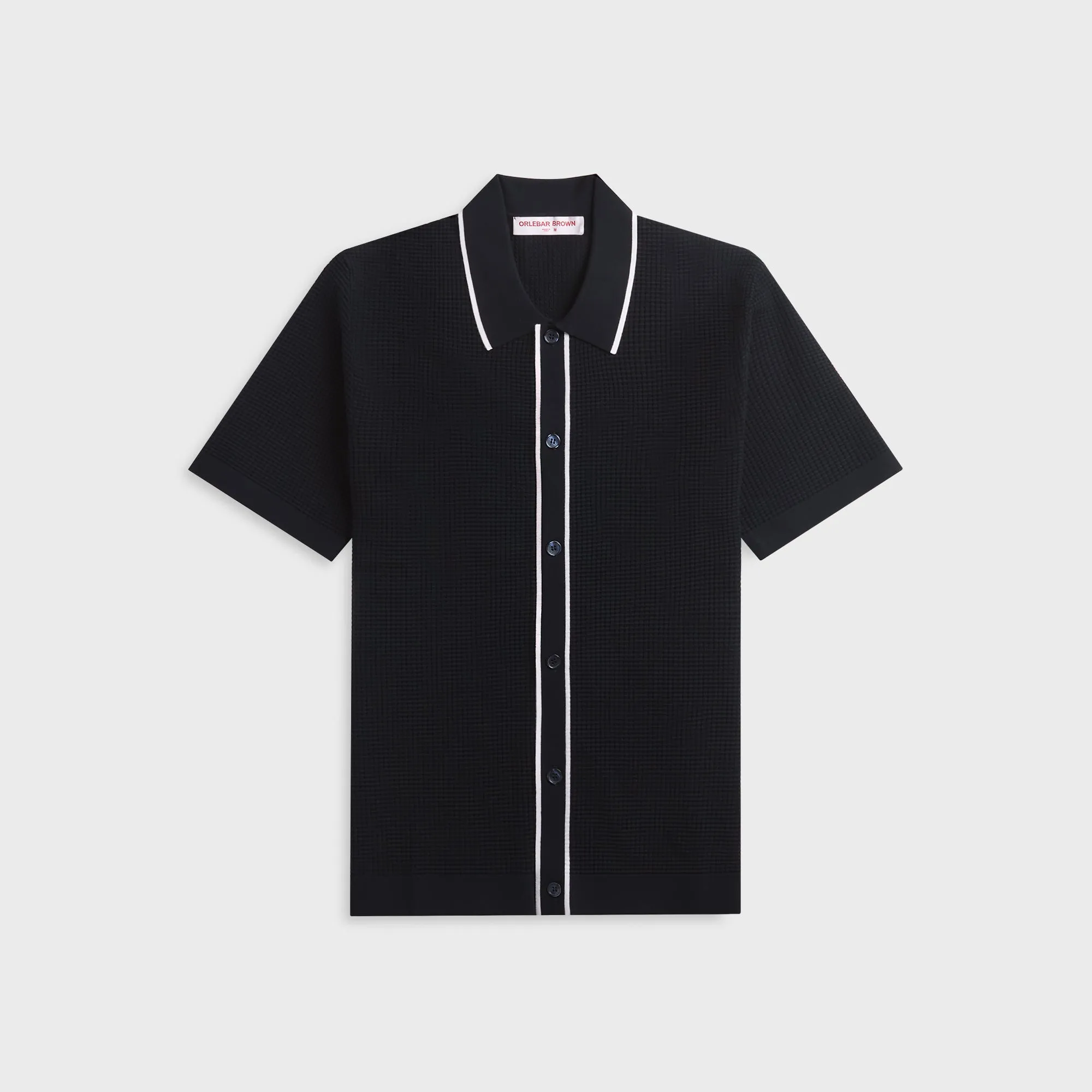 Orlebar Brown Roddy Button-Thru Shirt - Night Iris / Cloud sold by Kith