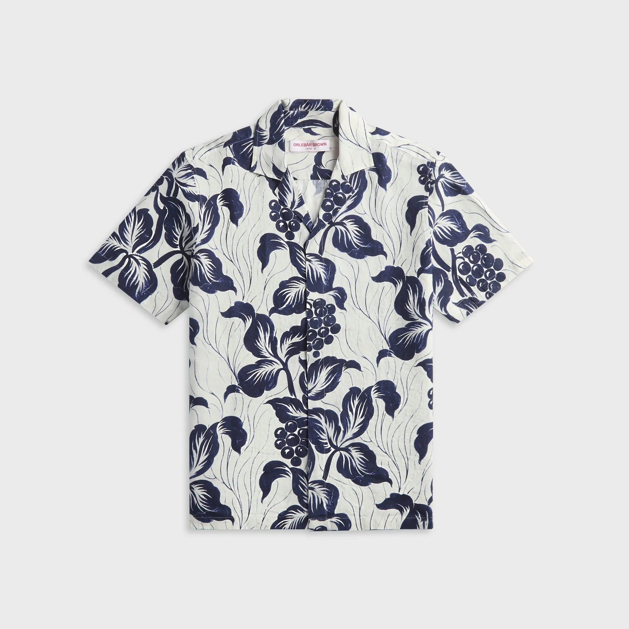 Orlebar Brown Maitan Linen Petralis Resort Shirt - Night Iris sold by Kith