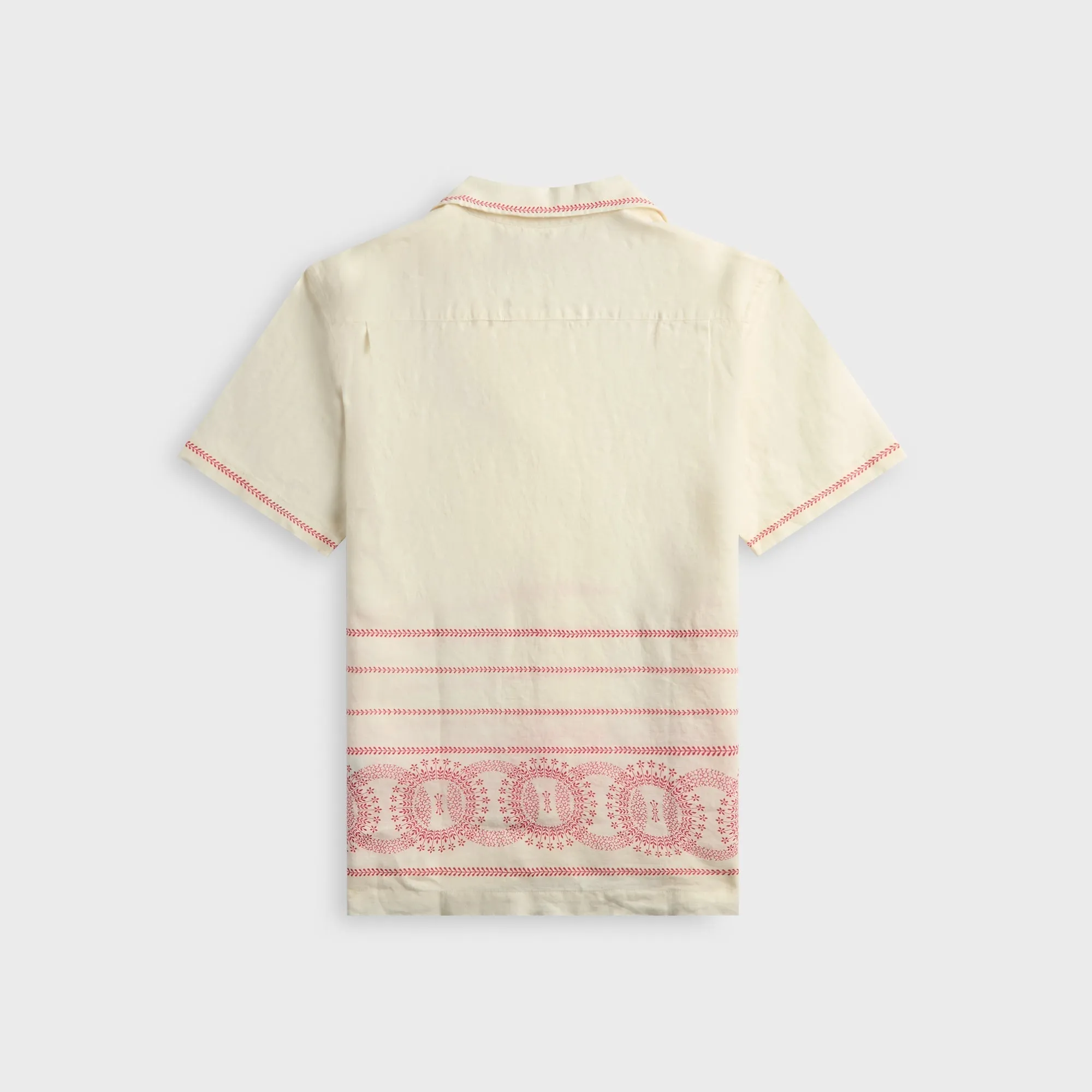 Orlebar Brown Maitan Linen Cirqua Shirt - White Sand / Summer Red sold by Kith product image thumbnail 2