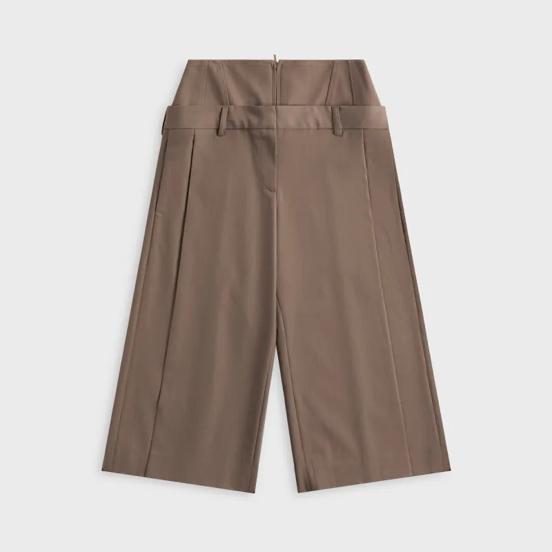 KNWLS Jett Cropped Culotte Trousers - Taupe sold by Kith