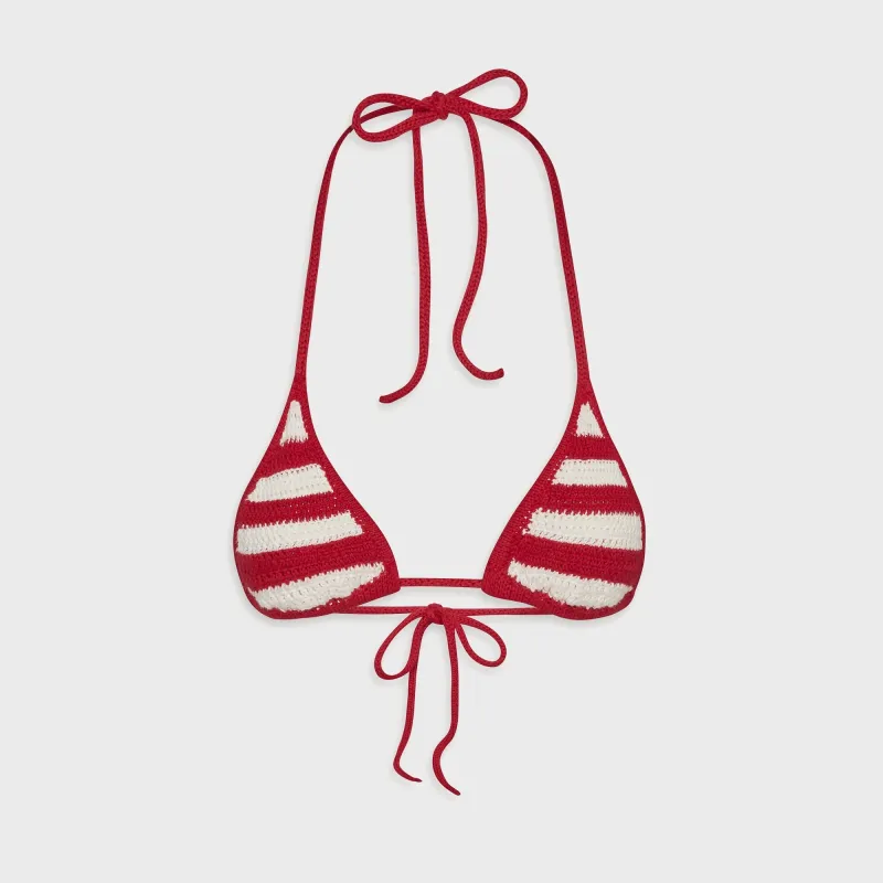 Frankies Bikinis Nick Crochet Top - Red Ribbon sold by Kith
