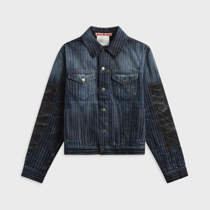 Acne Studios Patchwork Denim Jacket - Blue / Black sold by Kith