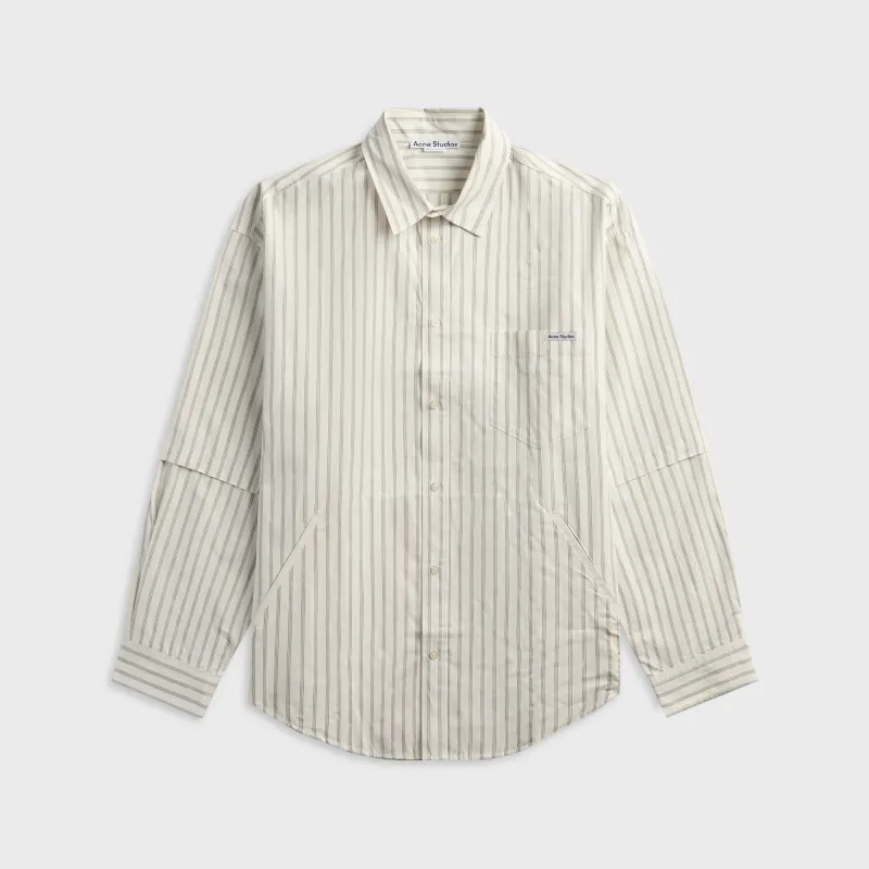 Acne Studios Double Sleeve Button-Up Shirt - Off White / Grey sold by Kith