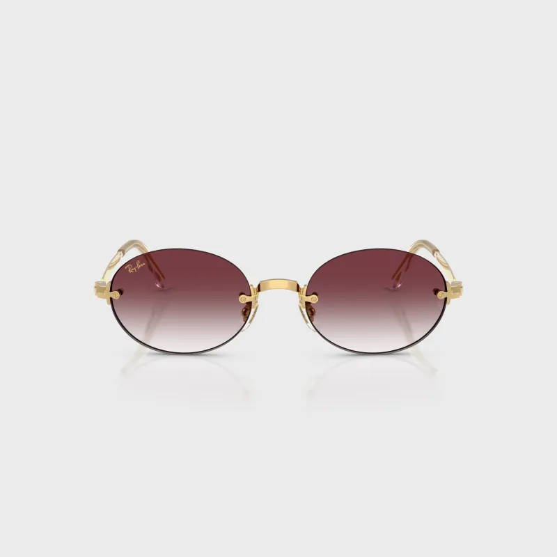 Ray Ban x A$AP ROCKY Rimless Sunglasses - Gold / Purple sold by Kith