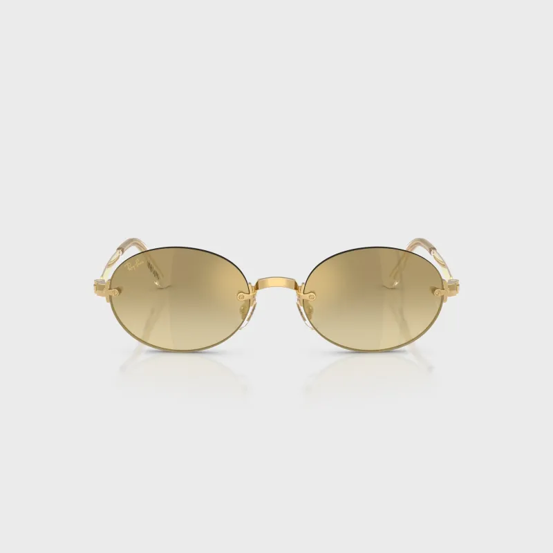 Ray Ban x A$AP ROCKY Rimless Sunglasses - Gold / Brown sold by Kith