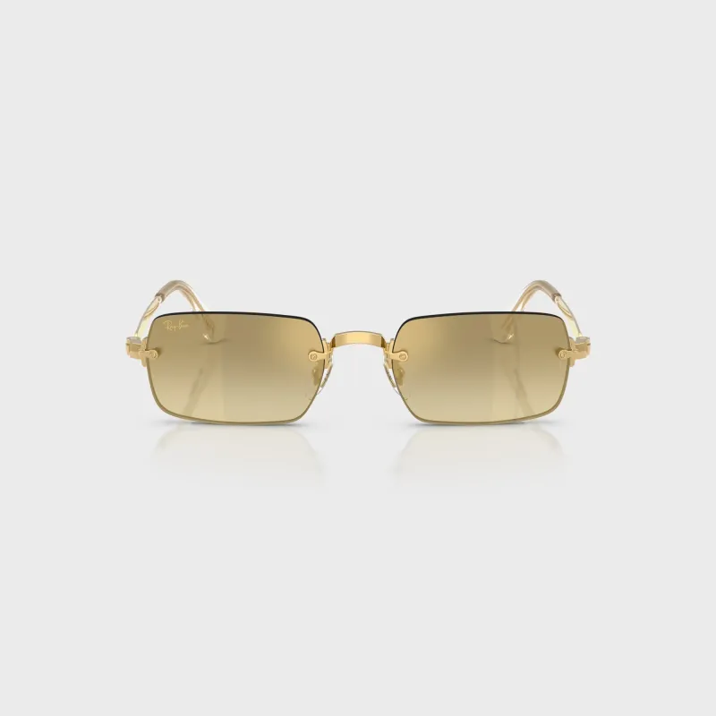 Ray Ban x A$AP ROCKY Rimless Sunglasses - Gold / Brown sold by Kith