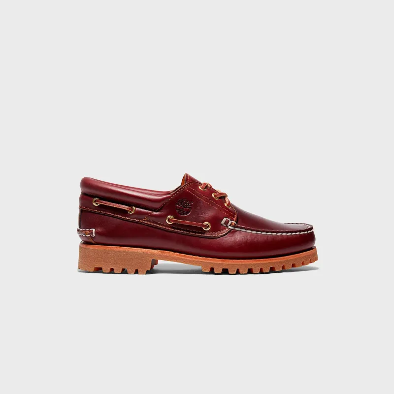 Timberland Authentic Three-Eye Lug Handsewn Boat Shoe - Burgundy made by Timberland