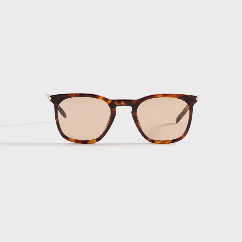 Saint Laurent Havana Squared Sunglasses - Havana / Brown sold by Kith