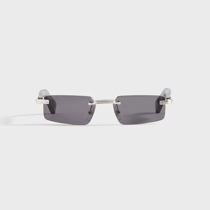 Cartier Rectangular Sunglasses - Silver / Blue made by Cartier