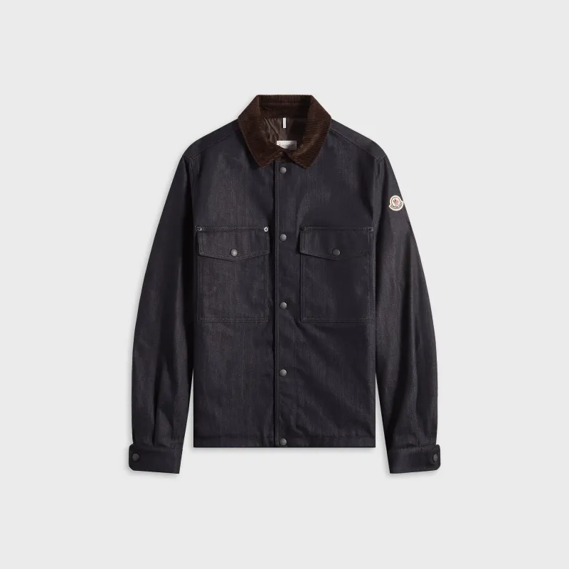 Moncler Denim Corduroy-Timmed Shirt Jacket - Dark blue sold by Kith