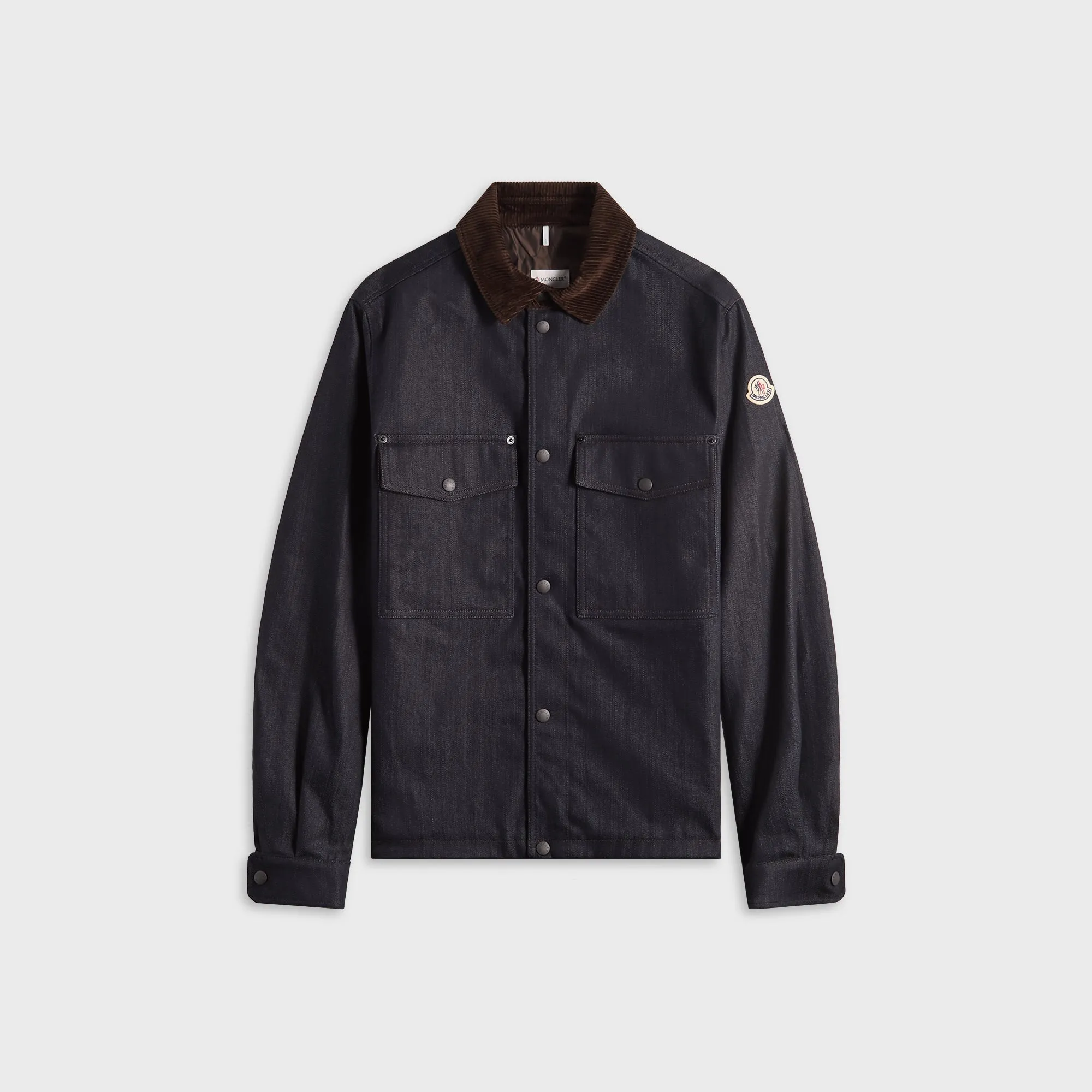 Moncler Denim Corduroy-Timmed Shirt Jacket - Dark blue sold by Kith