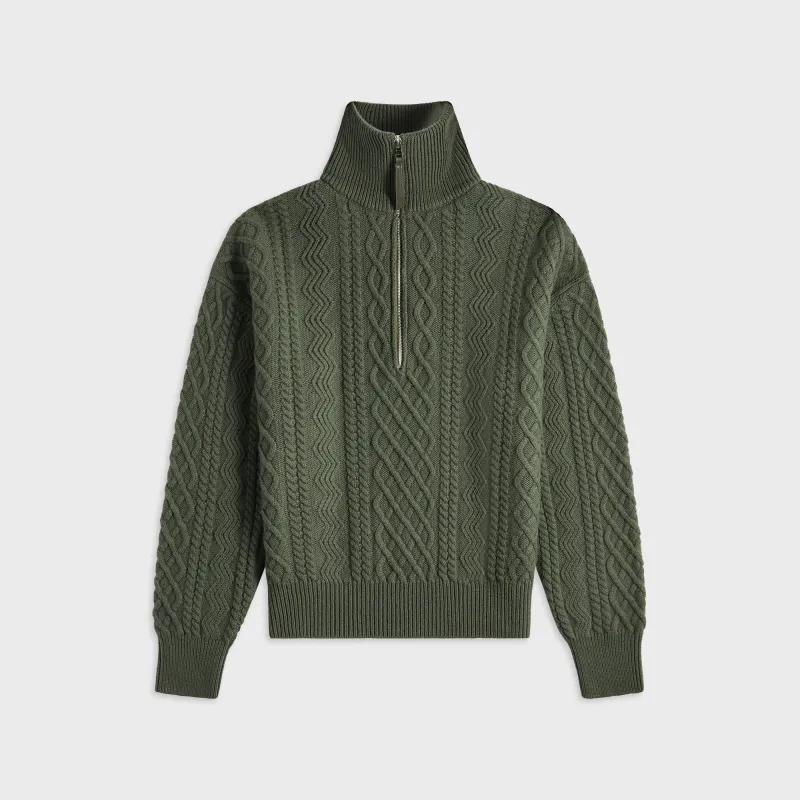 Loewe Zip Up Sweater - Khaki Green sold by Kith
