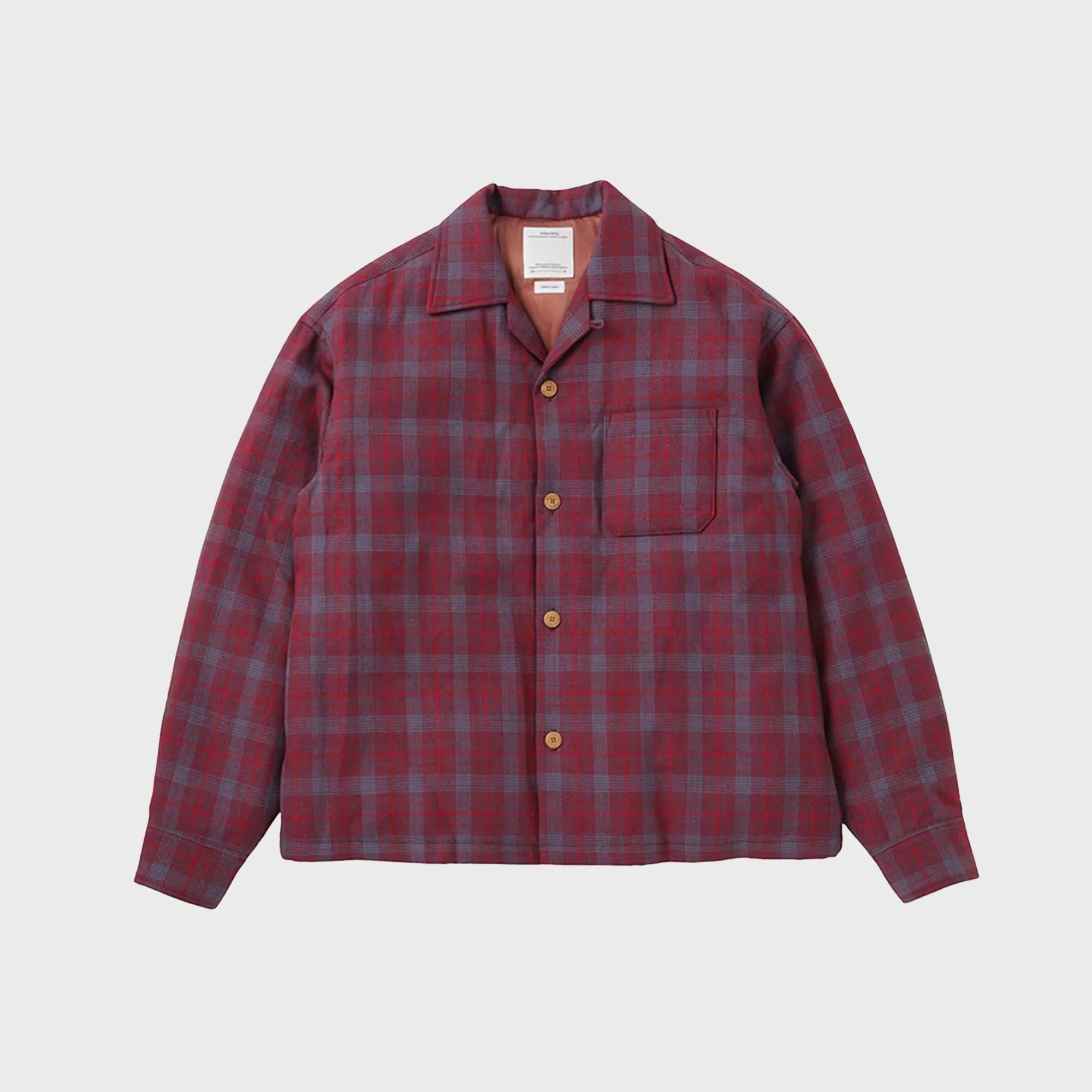 Visvim Keesey Check Down Jacket - Red sold by Kith