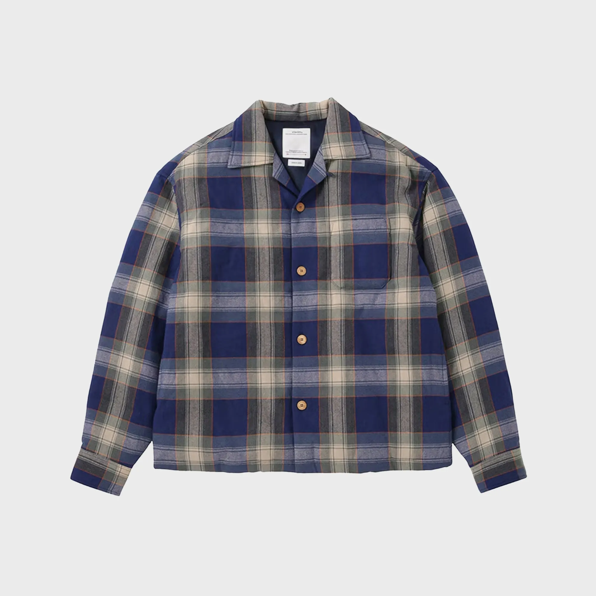 Visvim Keesey Check Down Jacket - Blue sold by Kith