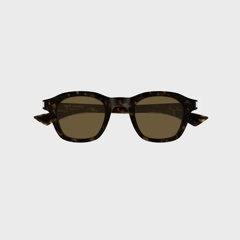 Saint Laurent Unisex Resin Sunglasses - Havana / Crystal / Brown made by Yves Saint Laurent