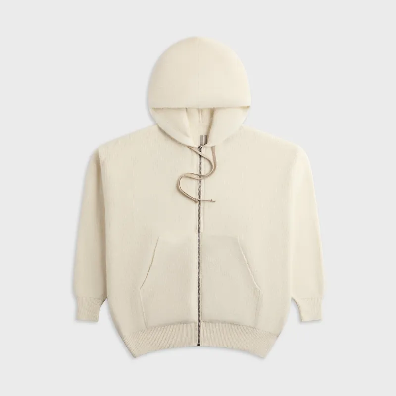 Rick Owens Hun Zip-Up Hoodie - Butter made by Rick Owens