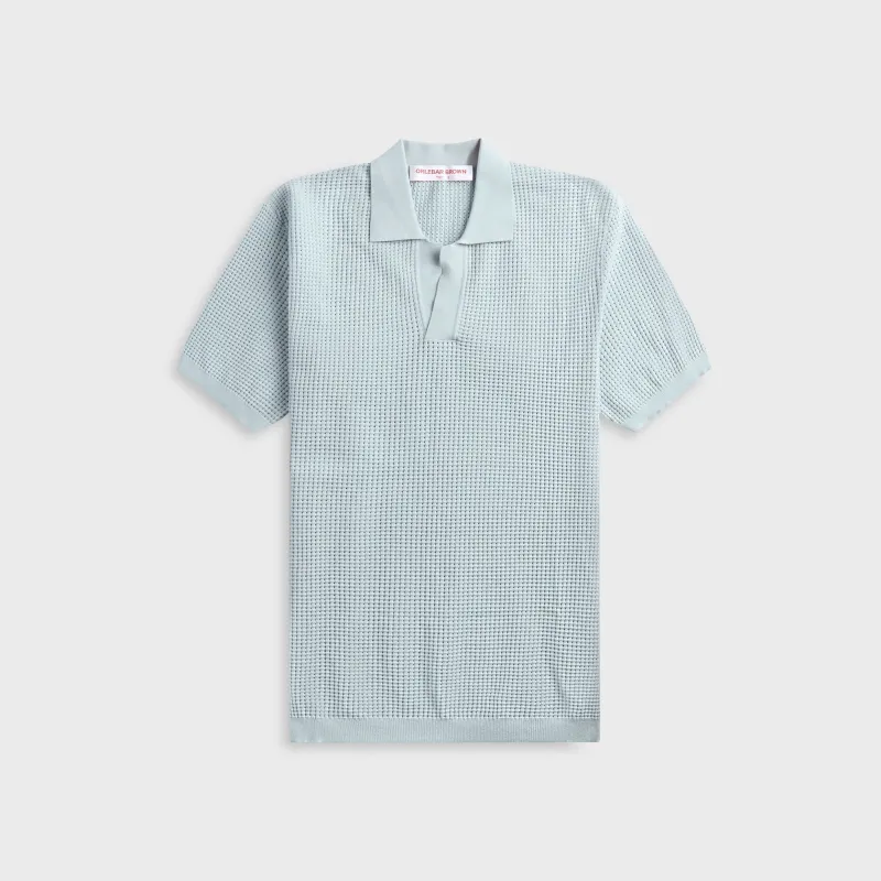 Orlebar Brown Roddy Short-Sleeve Polo Shirt - Light Sky Pool sold by Kith