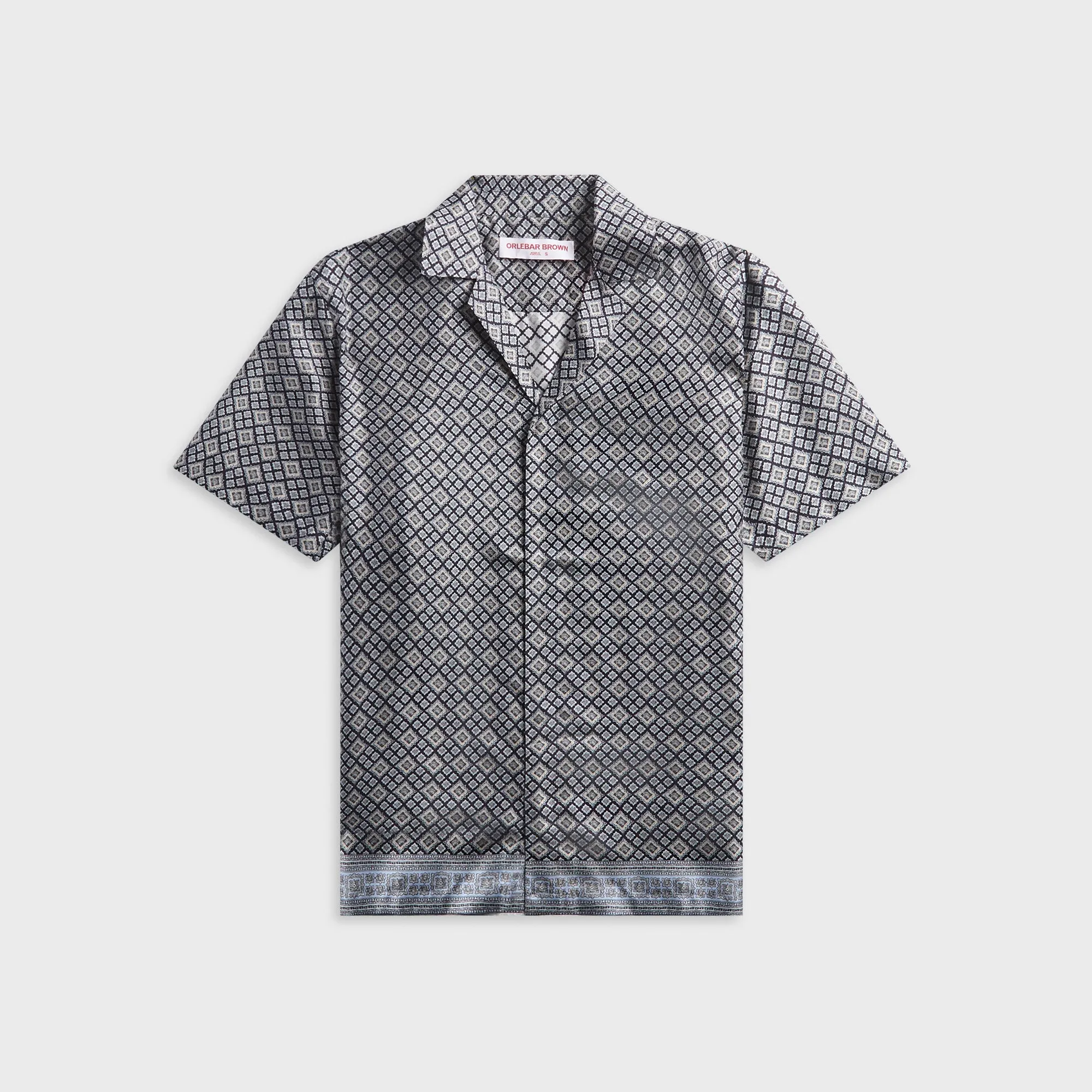 Orlebar Brown Maitan Silk Paisley Season Print Shirt - Night Iris sold by Kith