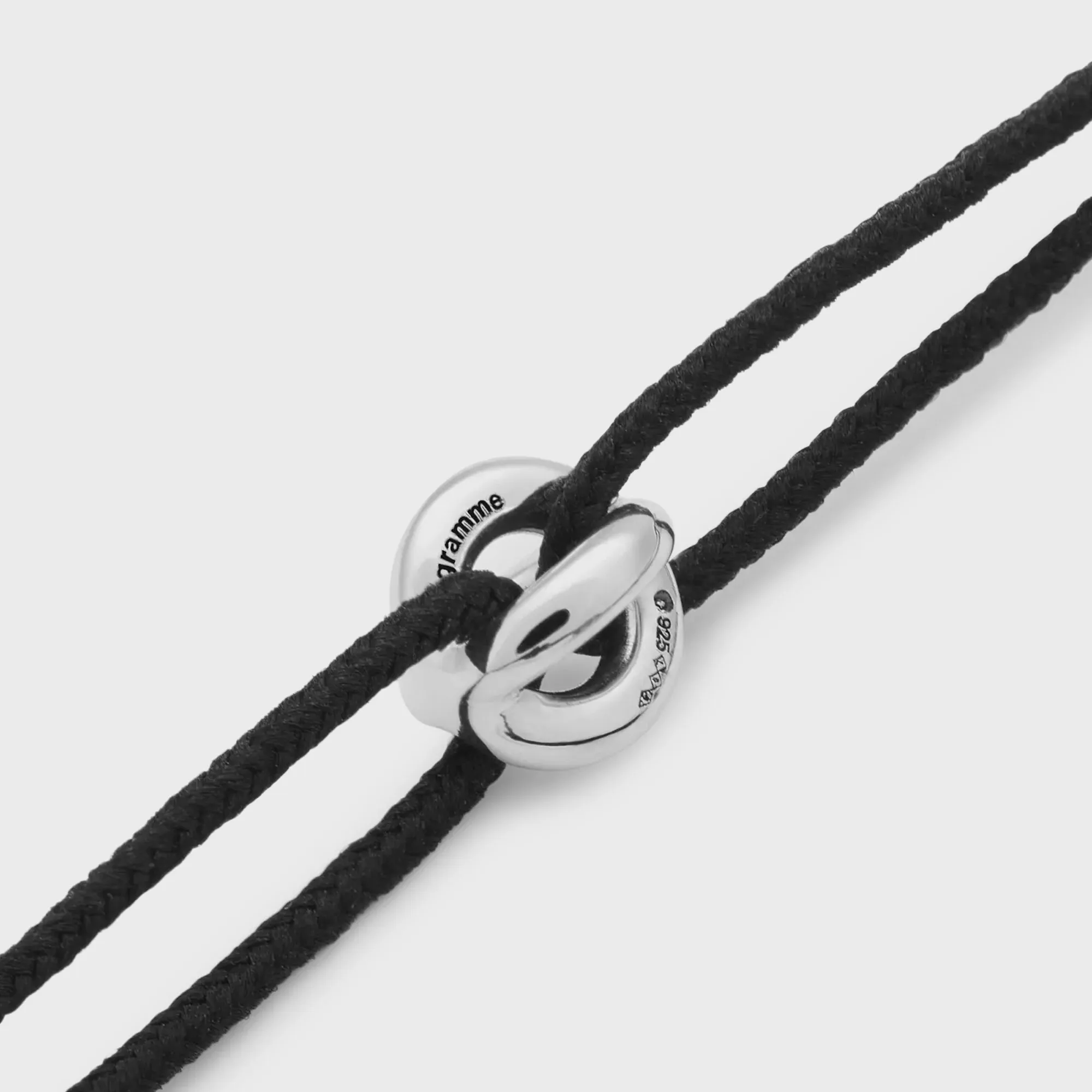 Le Gramme Polished Sterling Silver Entrelacs Cord Bracelet - Black sold by Kith product image thumbnail 3