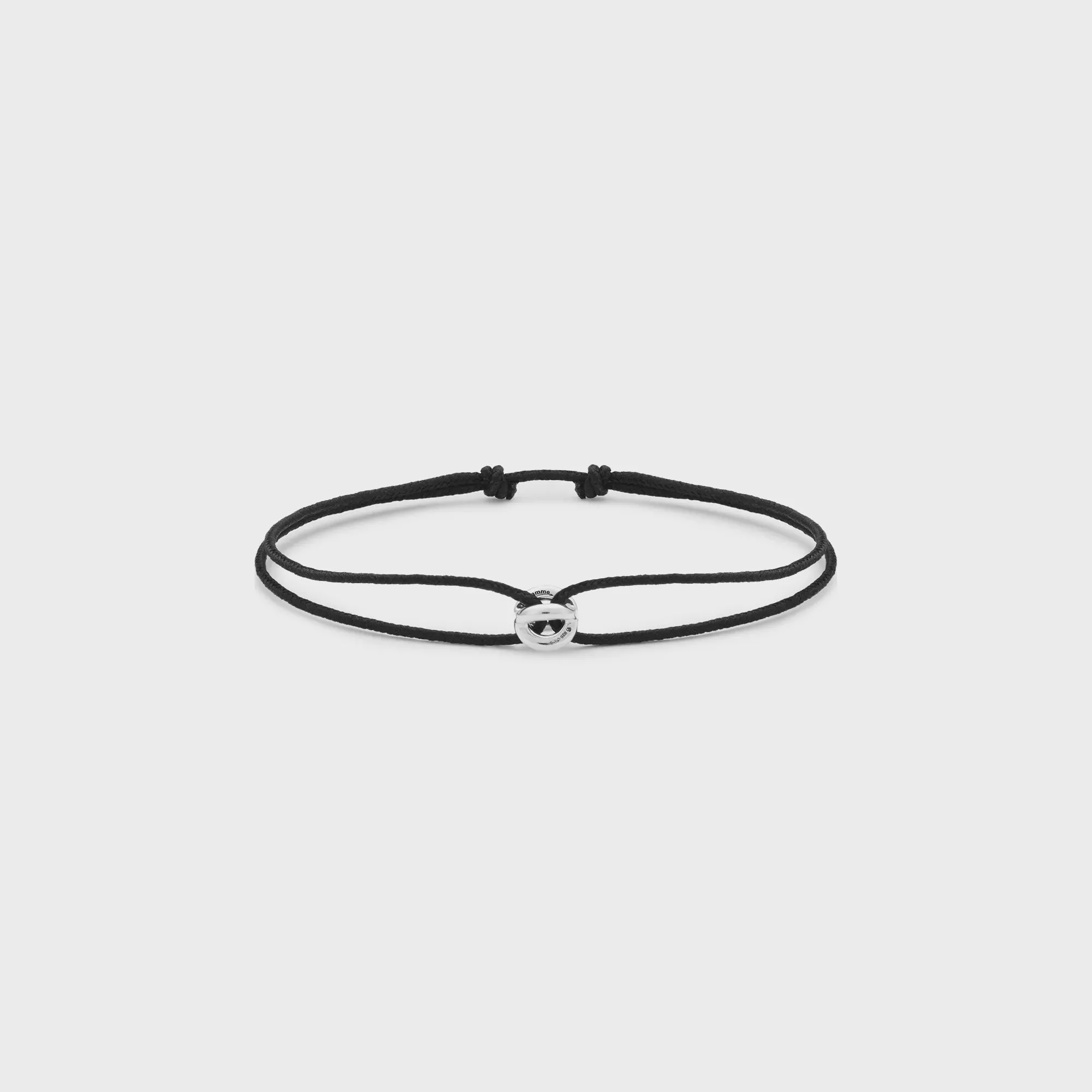 Le Gramme Polished Sterling Silver Entrelacs Cord Bracelet - Black sold by Kith