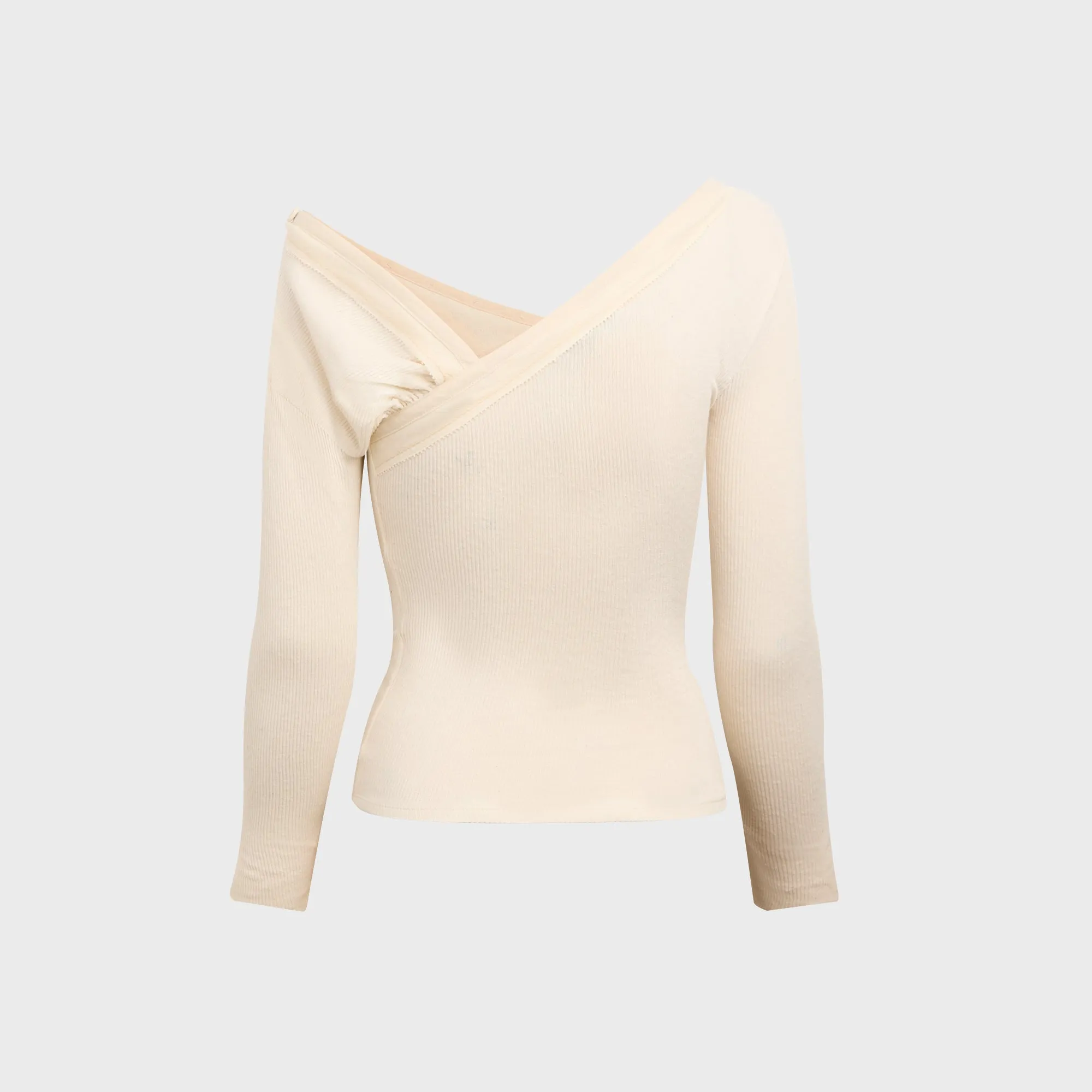 Hyein Seo Twisted Long Sleeve Shirt with Necklace - Ivory sold by Kith product image thumbnail 2