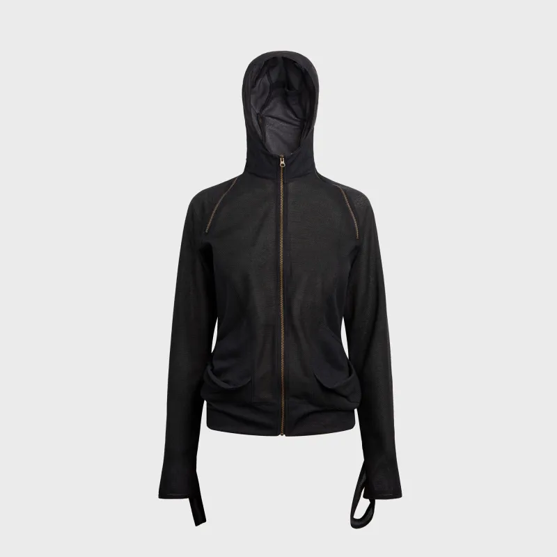 Hyein Seo Slashed Zip Hoodie - Midnight made by HYEIN SEO