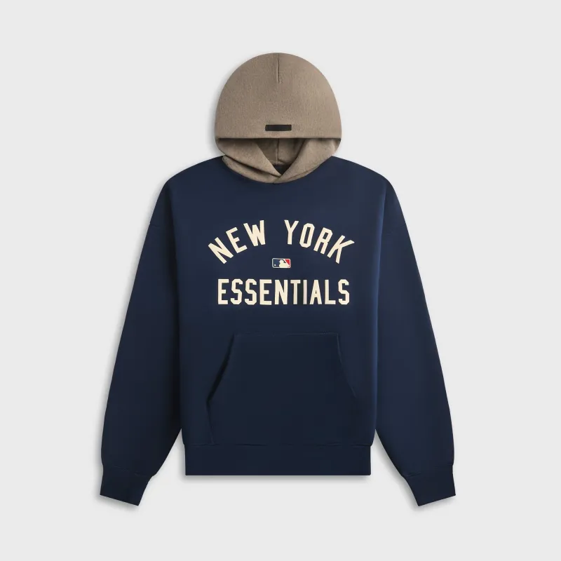 Essentials Yankees Sport Fit Pullover Hoodie - Navy / Warm Heather sold by Kith