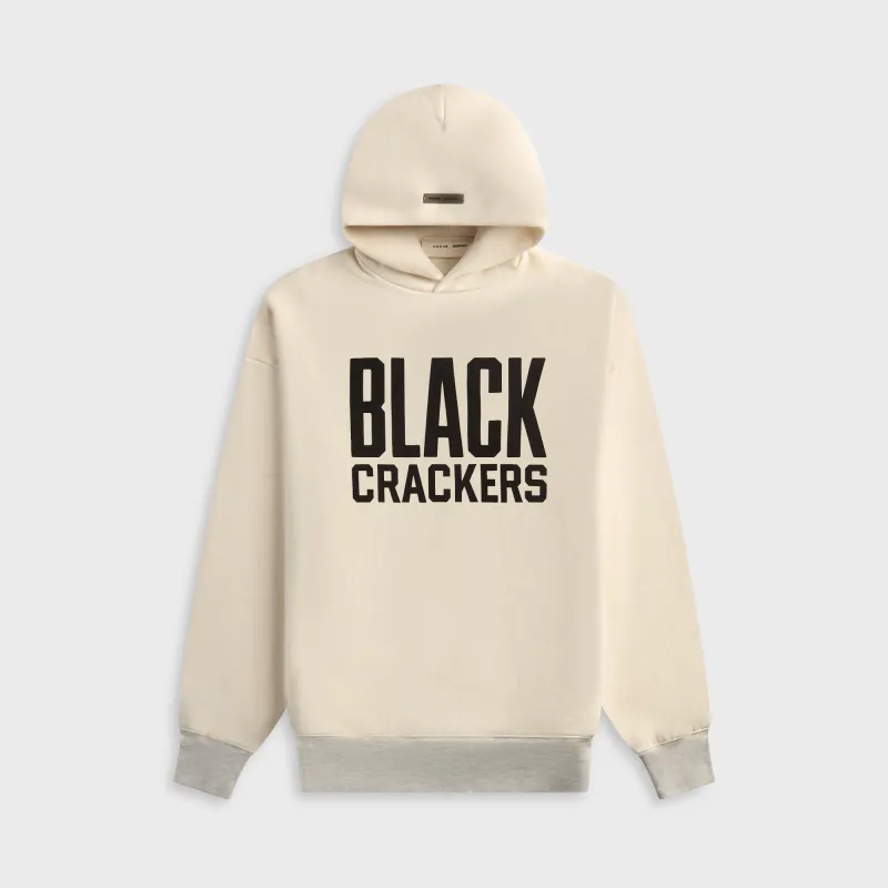 Essentials Black Crackers Hoodie - Cream White sold by Kith