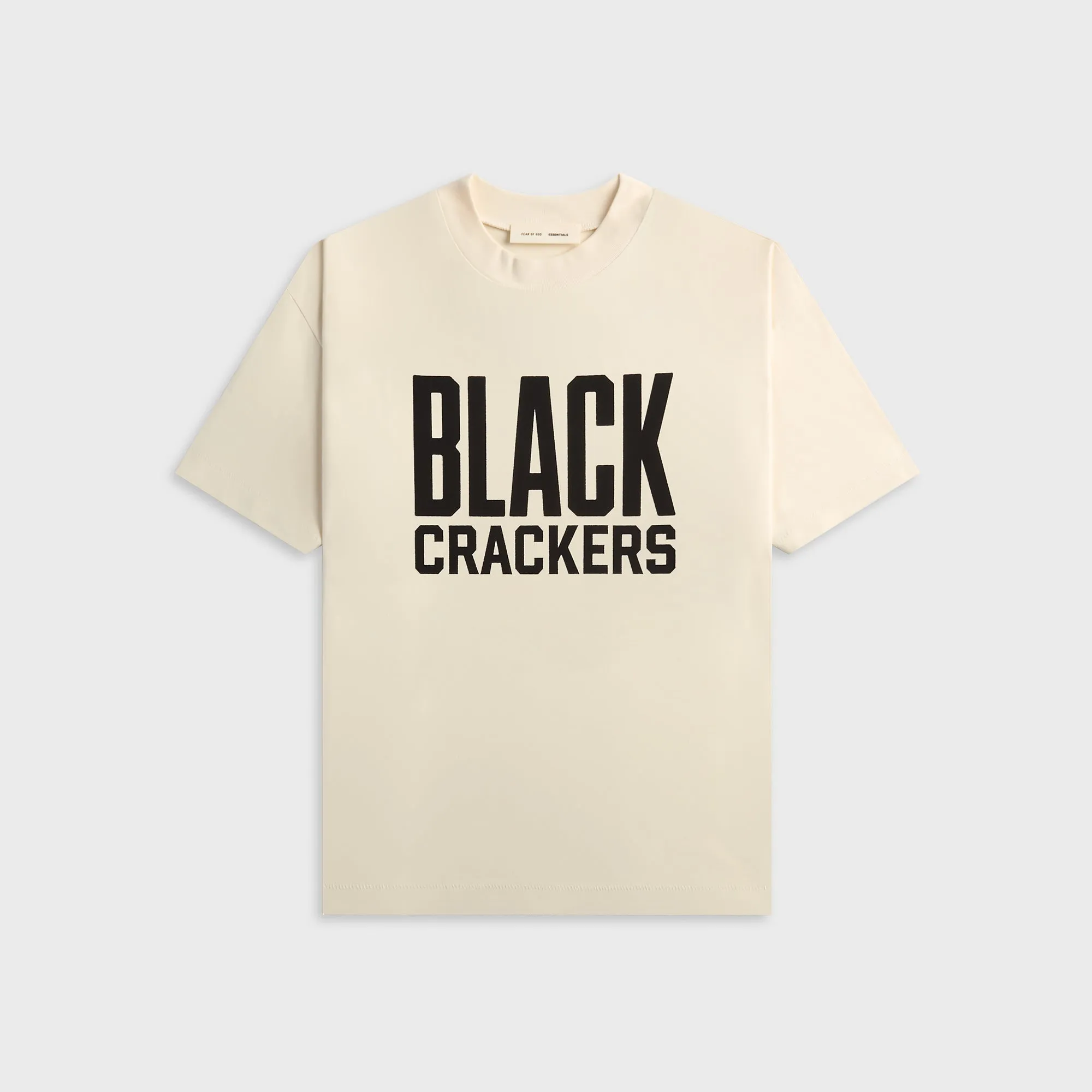 Essentials Black Crackers Classic Crewneck Tee - Cream White sold by Kith
