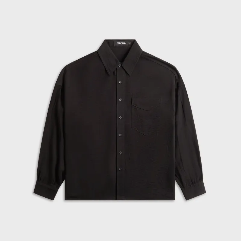 EB Denim Adeline Button Down Shirt - Black Linen sold by Kith