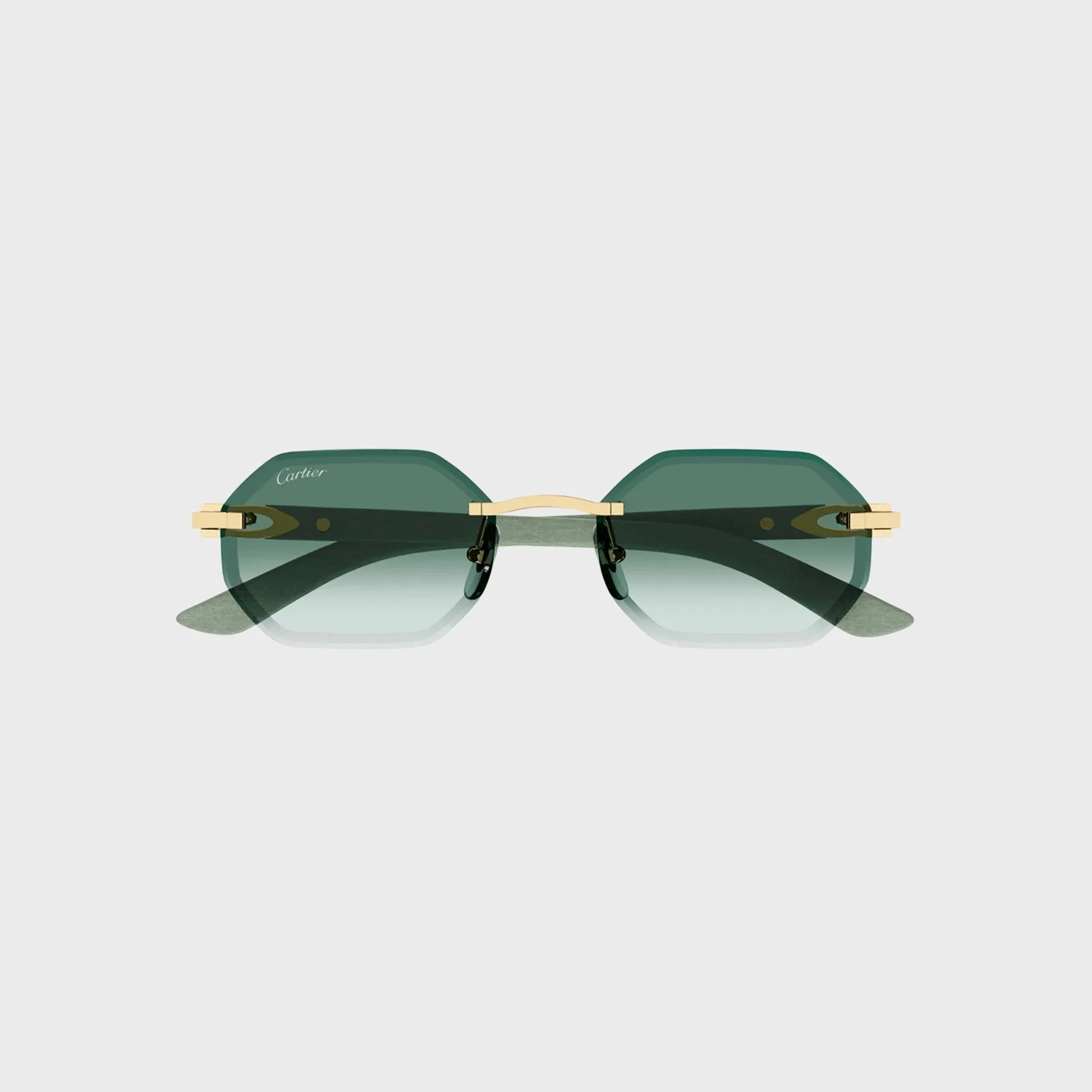Cartier CT0439S Man Wood Sunglasses - Silver / Green sold by Kith
