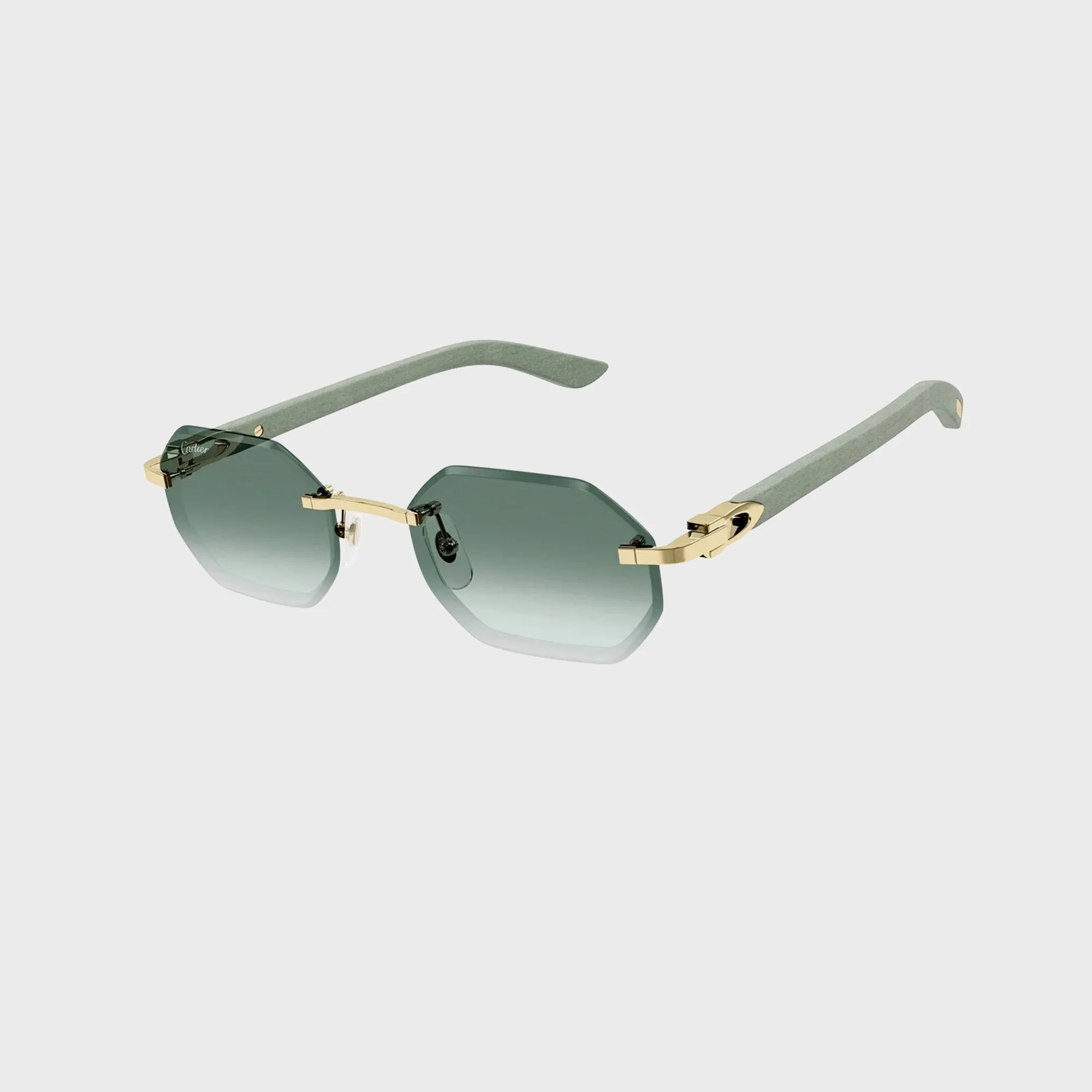 Cartier CT0439S Man Wood Sunglasses - Silver / Green sold by Kith product image thumbnail 2