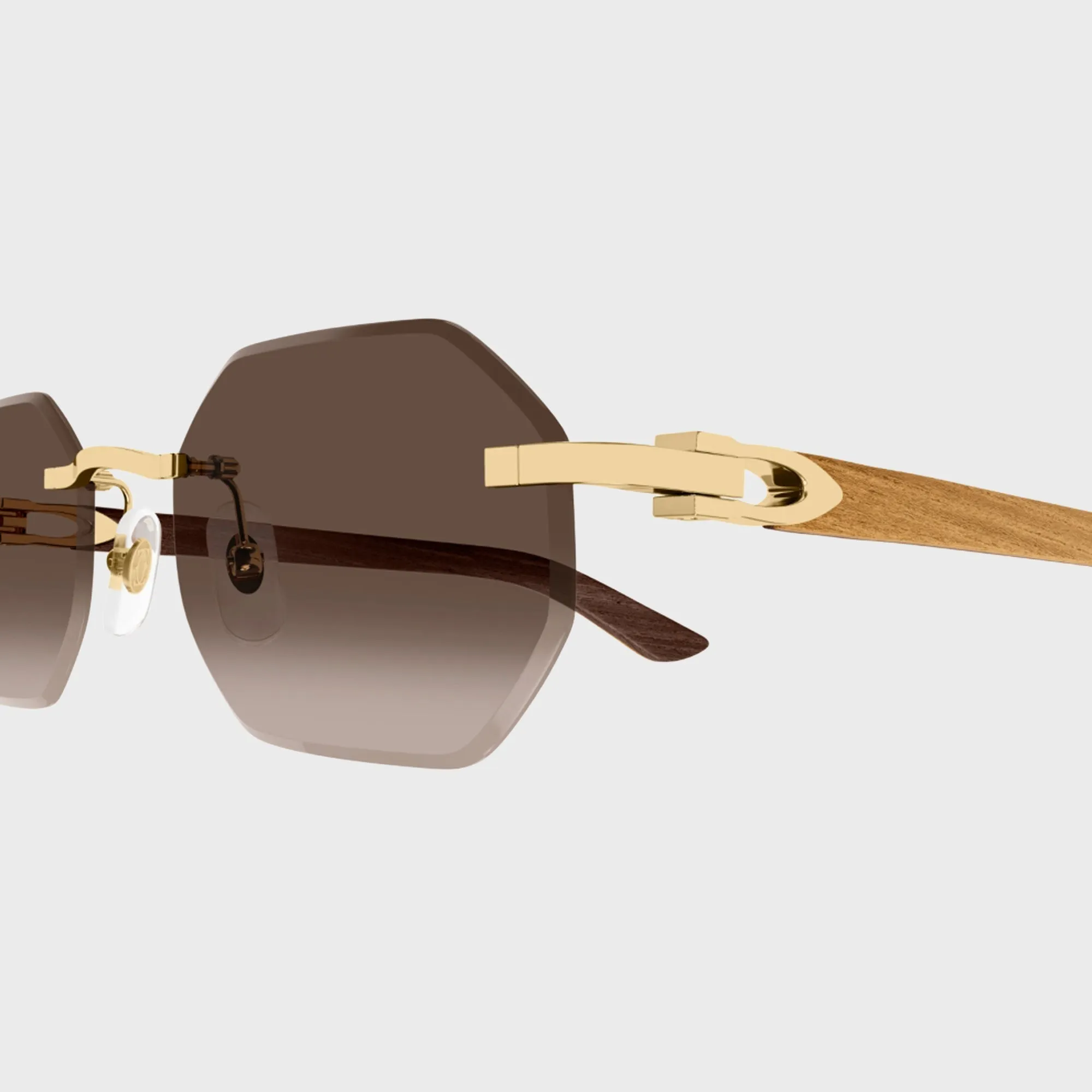Cartier CT0439S Man Wood Sunglasses - Gold / Yellow / Brown sold by Kith product image thumbnail 3