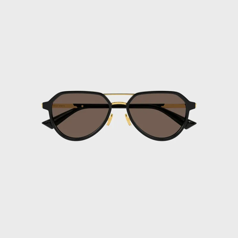 Bottega Veneta BV1373S Sunglasses - Black / Brown made by Kith