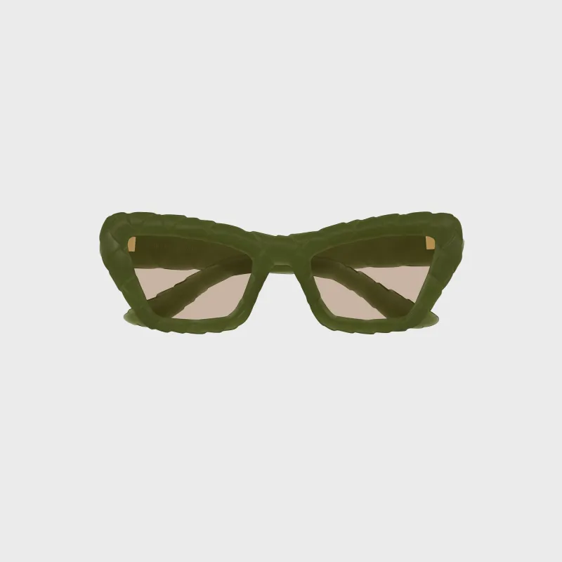 Bottega Veneta Bio Injection Sunglasses - Green / Grey sold by Kith