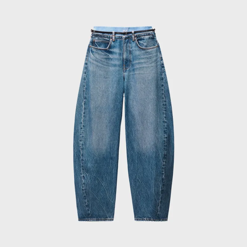 Alexander Wang Blowup Jean With Leather Belt And Boxer - Vintage Blue made by Alexander Wang