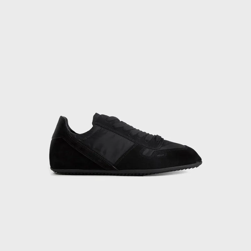 Rick Owens Minimal Suede Trimmed Sneaks - Black / Black / Black sold by Kith