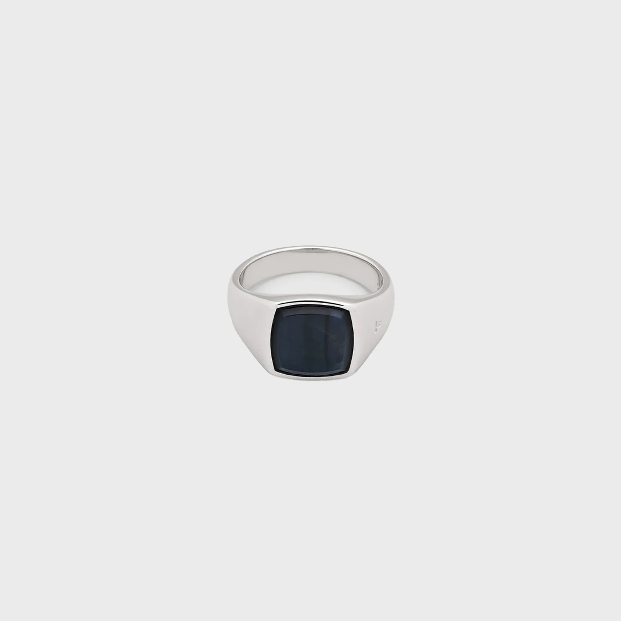 Tom Wood Kay Ring Blue Hawk Eye 60" - Silver sold by Kith