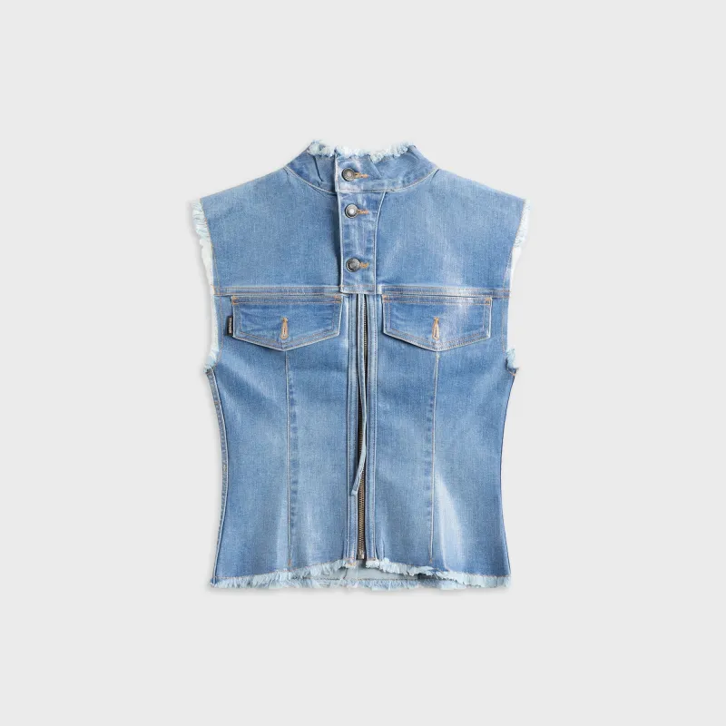 Ottolinger Glazed Denim Zip Top - Blue made by Kith