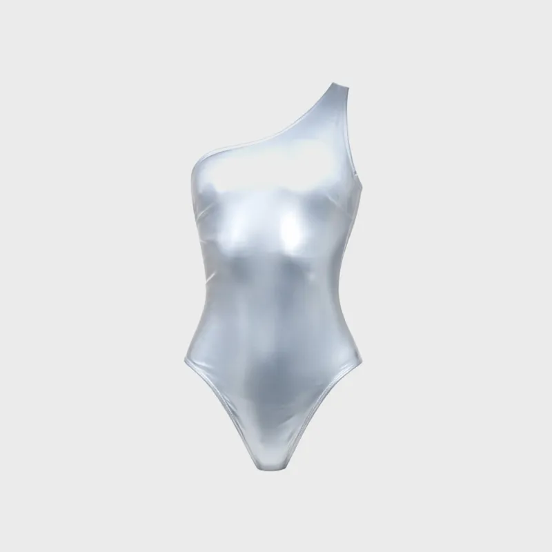 Naranja Furcado One Shoulder One Piece - Silver made by Kith