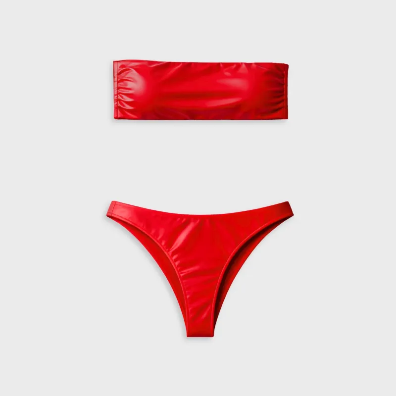 Naranja Furcado Bandeau Set - Crimson made by Kith