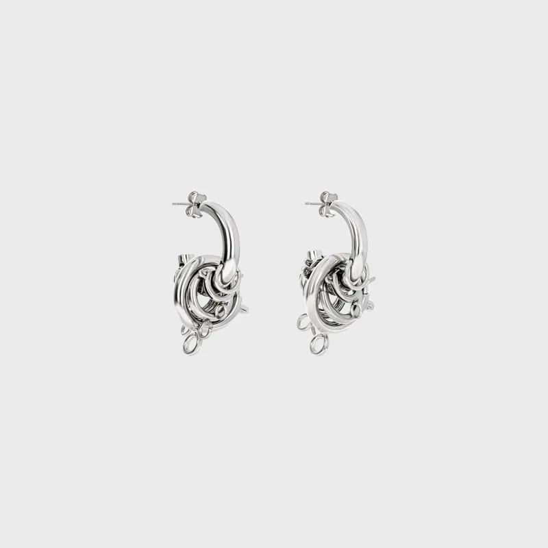 Justine Clenquet Jay Earrings - Palladium sold by Kith