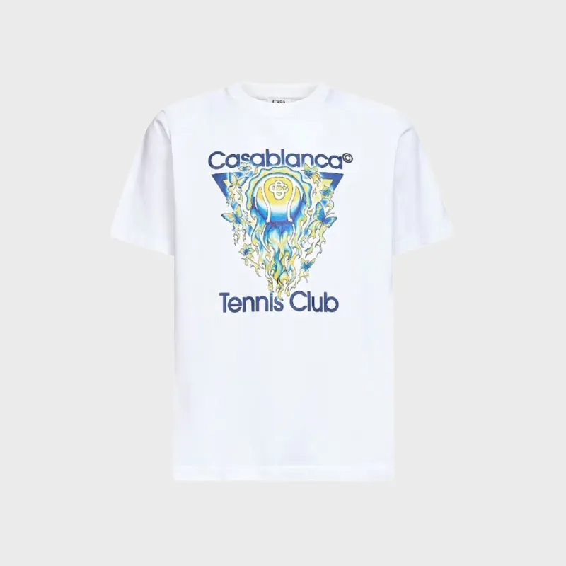 Casablanca Tennis Club Icon Classic Tee - Bright White sold by Kith