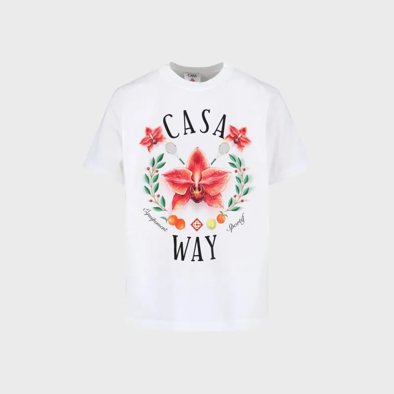 Casablanca Casa Way Orchid Classic Tee - Bright White sold by Kith