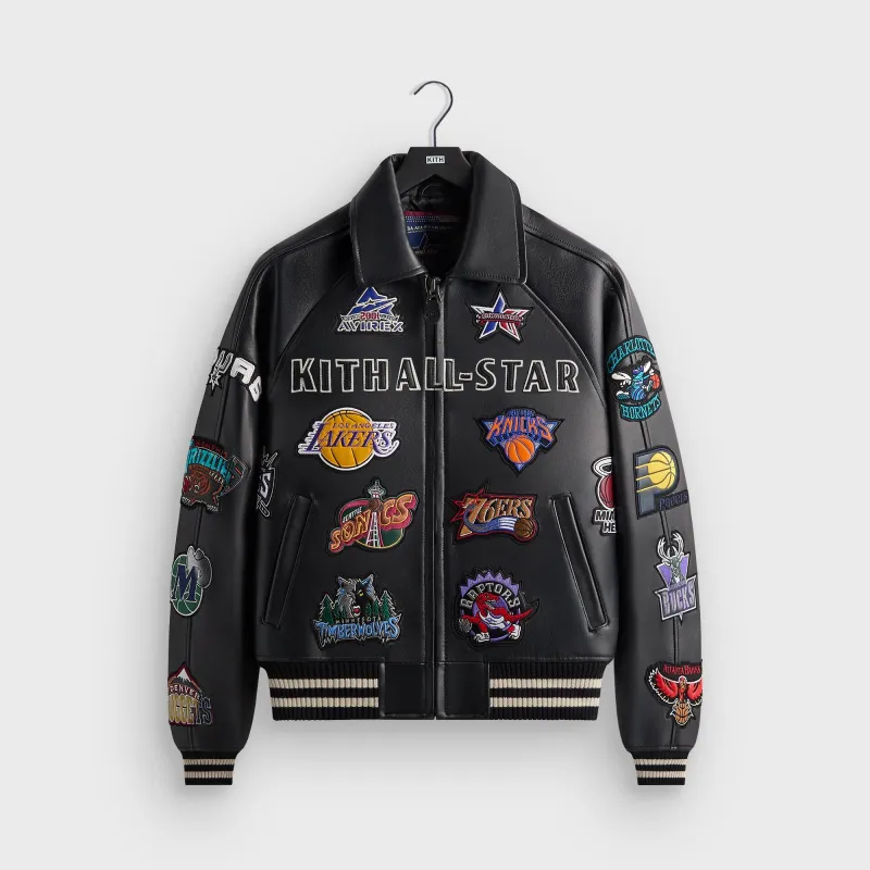 Kith & AVIREX for NBA All-Star Bomber Jacket - Black / Multi made by Kith