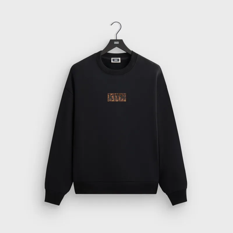 Kith Classic Logo Leopard Applique Nelson Crewneck - Black made by Kith