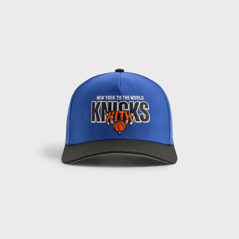 Kith & New Era for the New York Knicks Wool 9FORTY M Crown Snapback - Royal sold by Kith